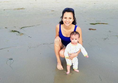 mom and son at the beach baby with severe eczema and failure to thrive